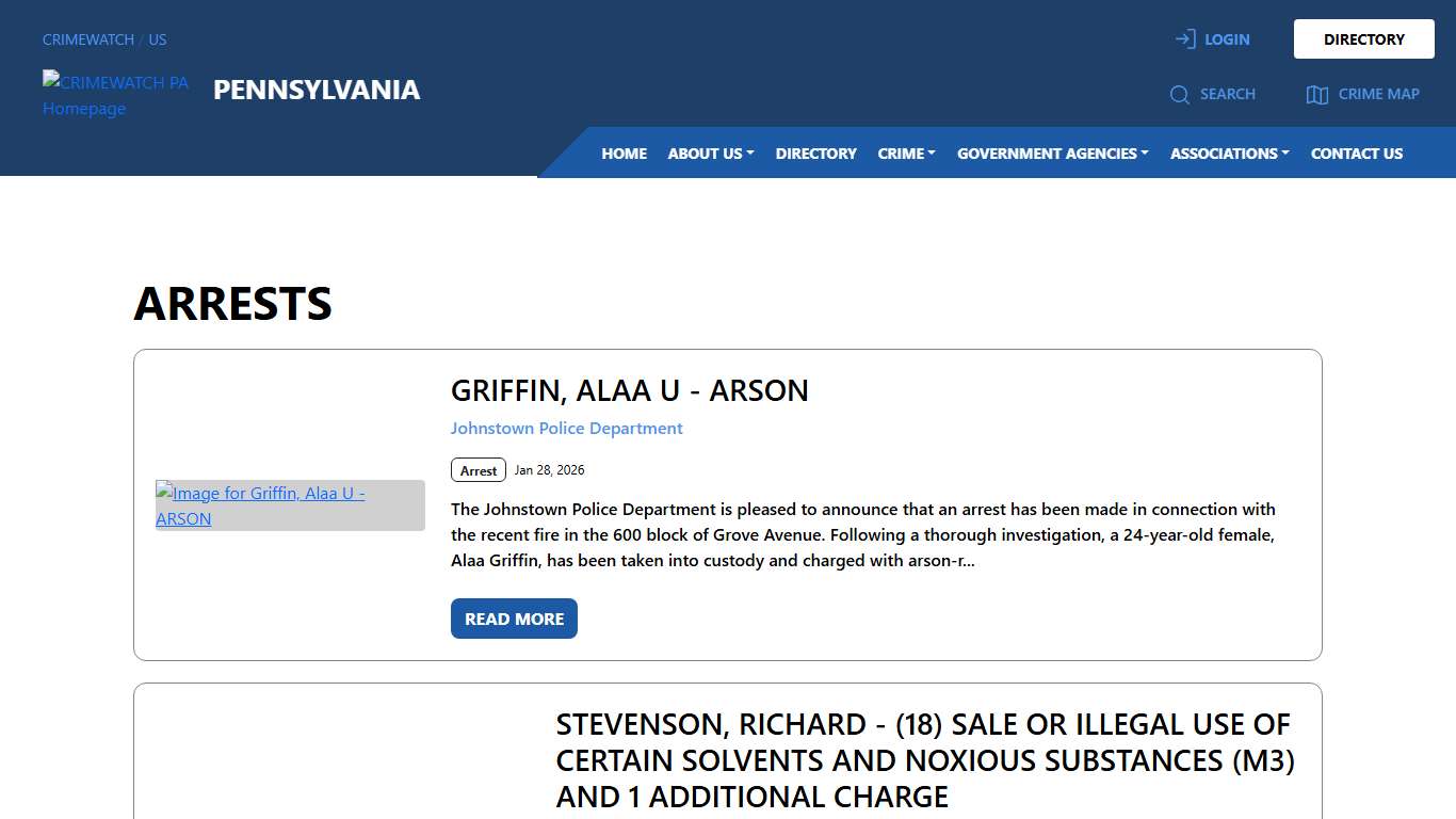 Pennsylvania Arrests CRIMEWATCH